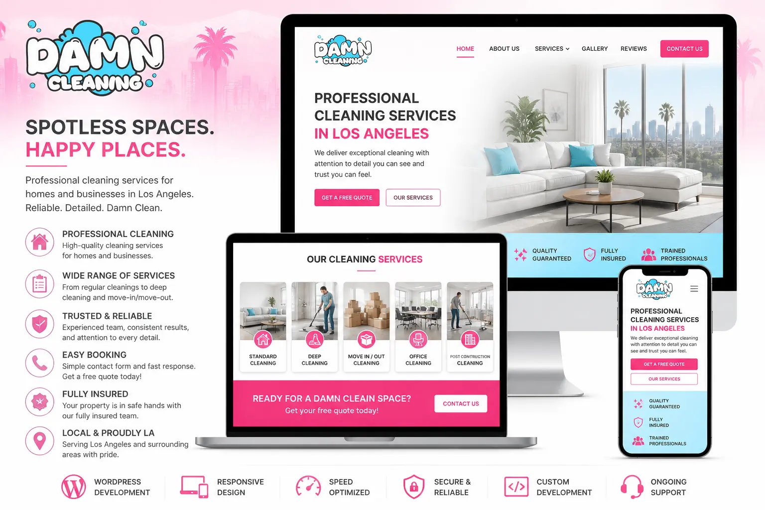 Damn Cleaning full website showcase